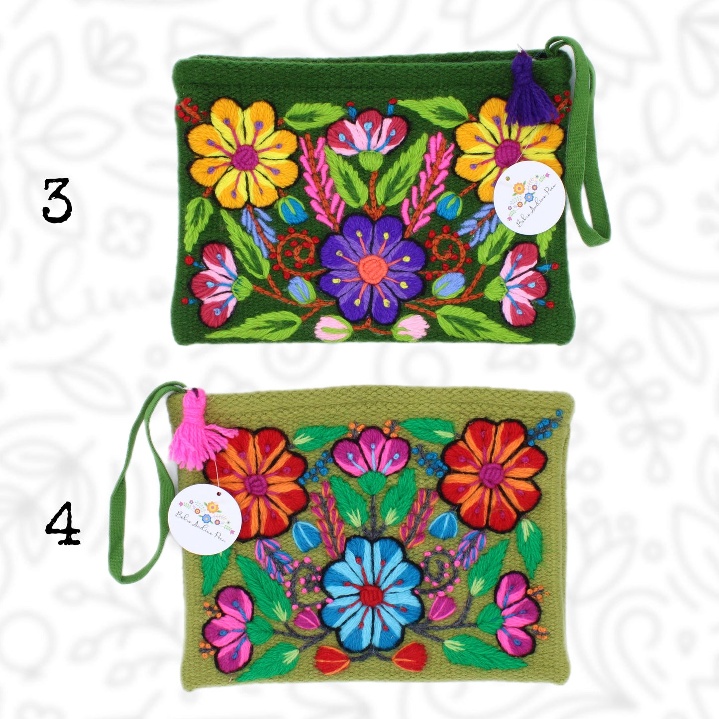 Flowery Embroidered Purses