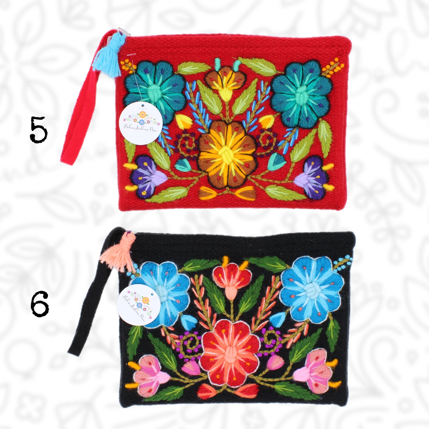 Flowery Embroidered Purses