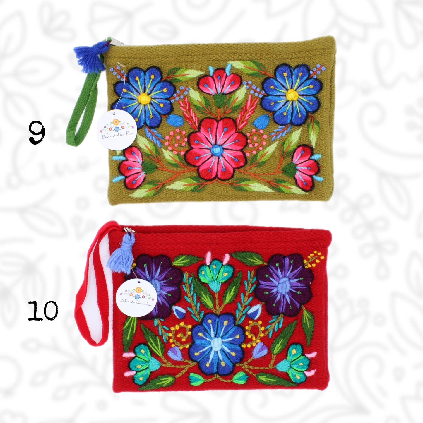 Flowery Embroidered Purses