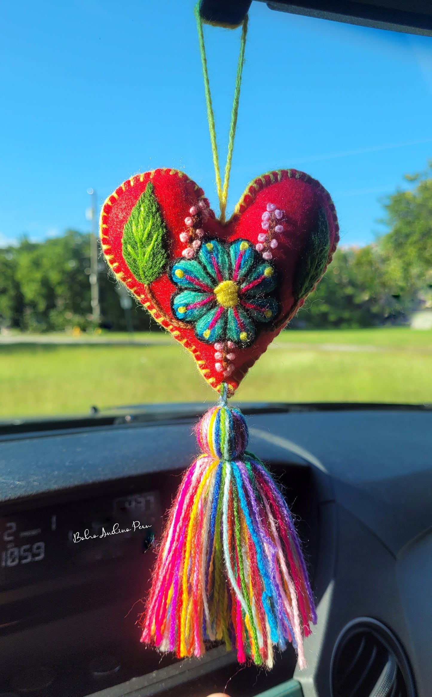 Embroidered Hearts Ornaments