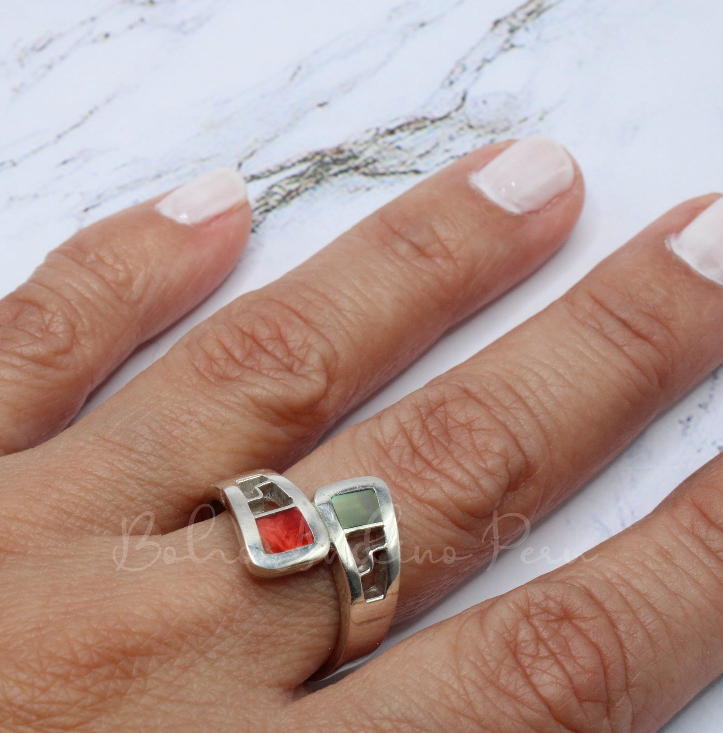 Ring Silver with natural stones Stones