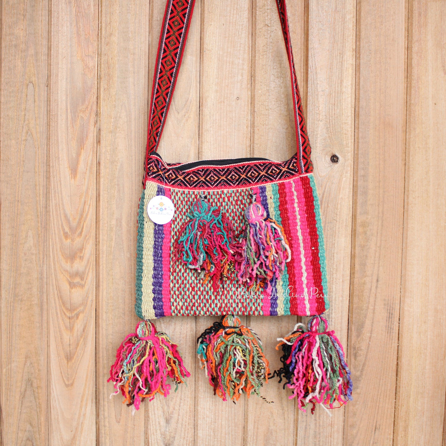 Handwoven Peruvian Sheep Wool Cross Body Bag