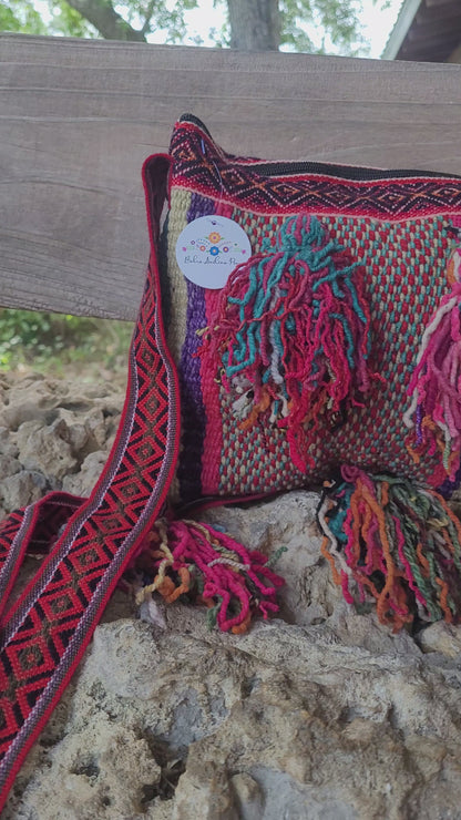 Handwoven Peruvian Sheep Wool Cross Body Bag